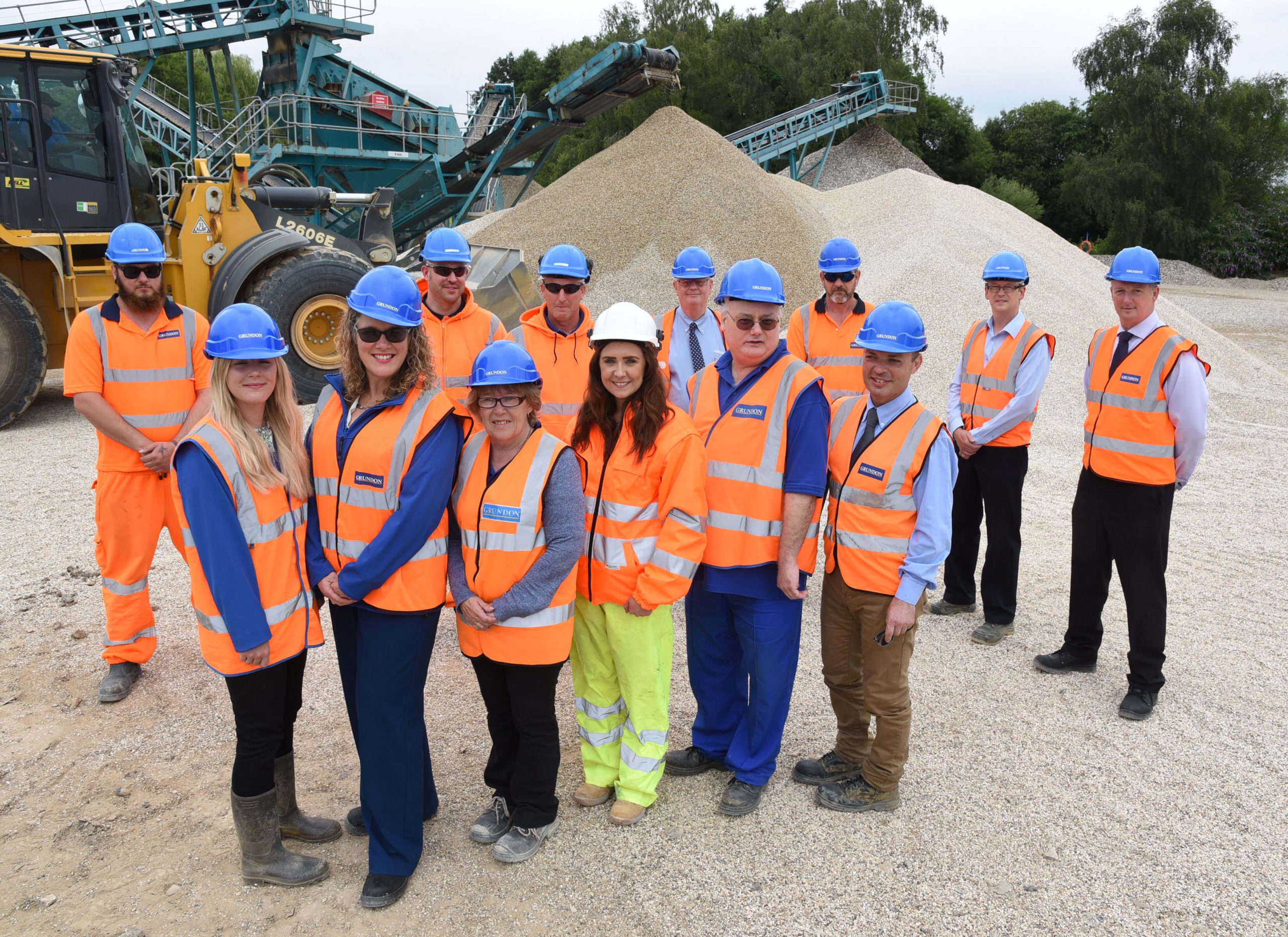 The Grundon Team at Kennetholme Quarry celebrate named as a PRIME Site by The Institute of Quarrying