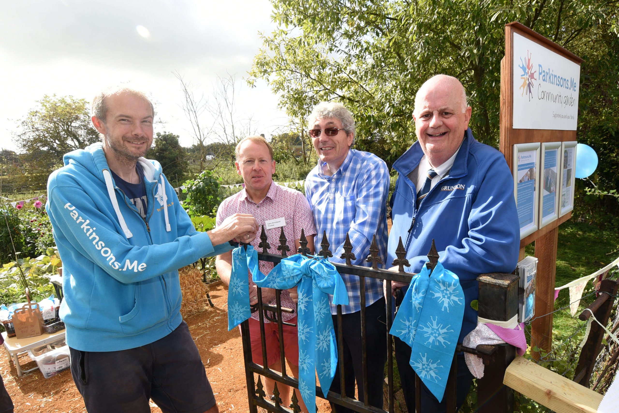 Pictured from left at the official opening of the garden: Ewan Stutt, Gary Strickland, Paul Mayhew-Archer and Pete Moss.